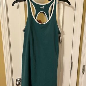 Avia Racerback Active Piped Dress Teal XL